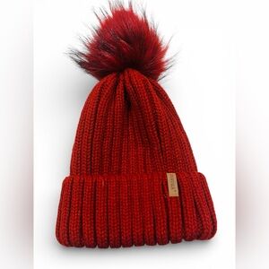 Cozy Red Knit Pom-Pom Hat for Kids